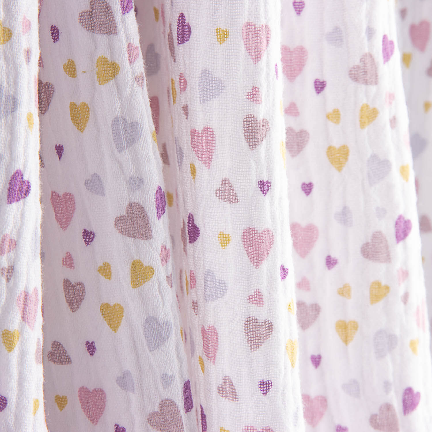 Muselina Algodão Corações Pastel - Ribes y Casals