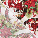Loneta estampada de Natal com medalhões do Pai Natal - Ribes y Casals