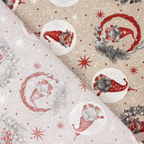Loneta estampada com gnomos de Natal - Ribes y Casals
