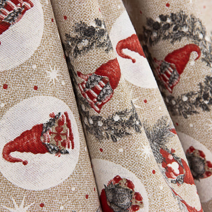 Loneta estampada com gnomos de Natal - Ribes y Casals