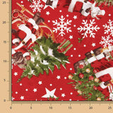 Loneta estampada com motivos natalícios: Pai Natal e árvore de Natal - Ribes y Casals