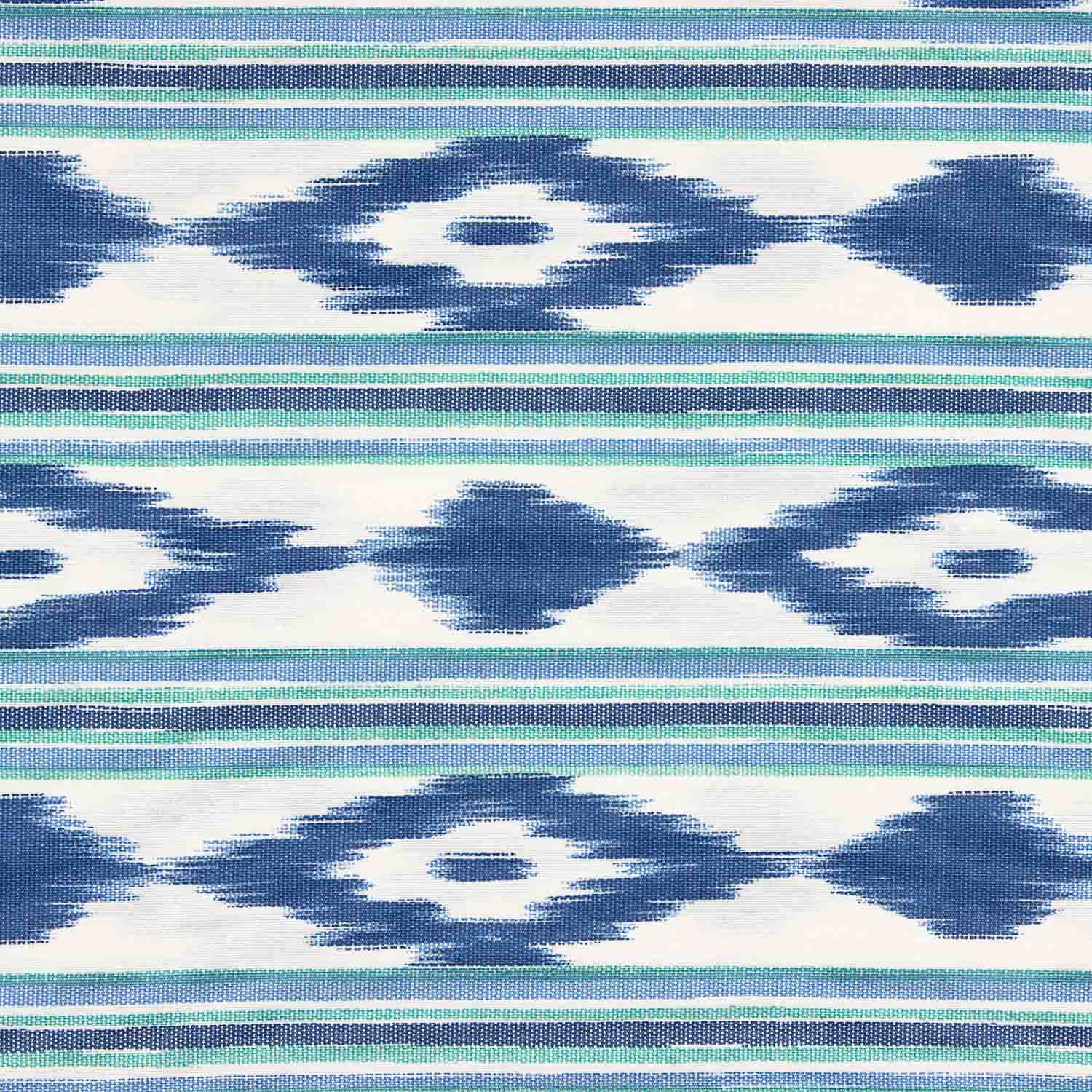 Lona estampada com padrão tradicional de Maiorca em azul e verde - Ribes y Casals