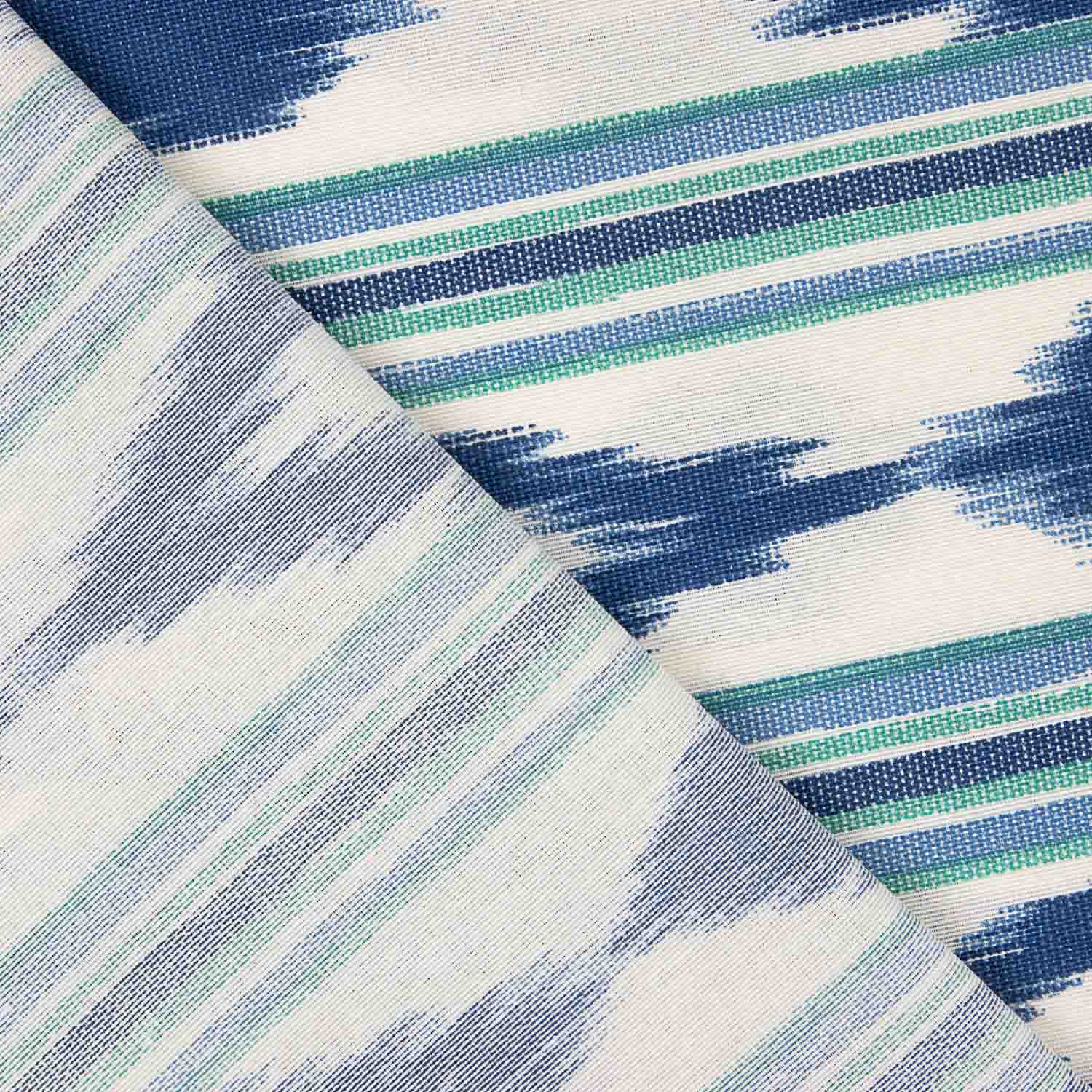 Lona estampada com padrão tradicional de Maiorca em azul e verde - Ribes y Casals