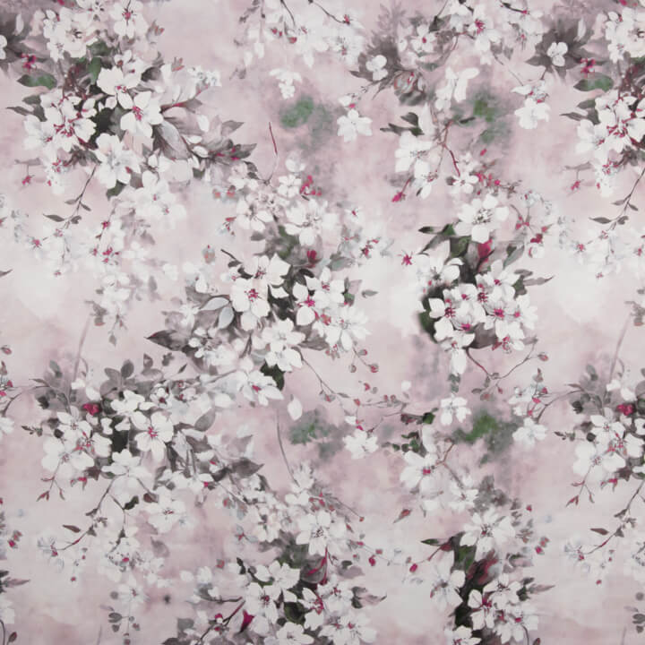 Saten estampado com jasmim - Ribes y Casals