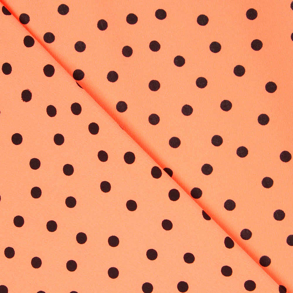 Crepe Bolas Preto 7mm Tangerina - Ribes y Casals