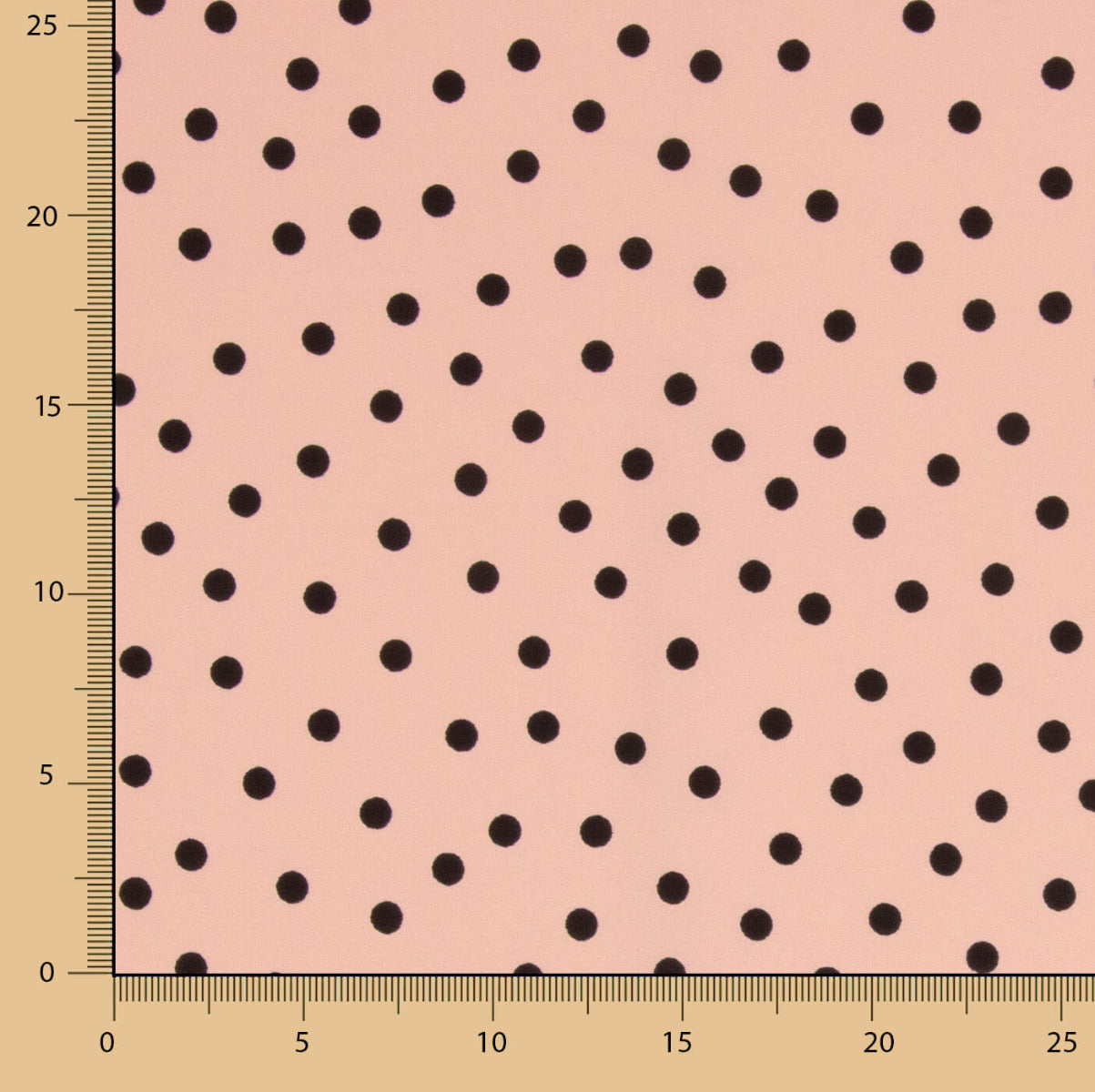 Crepe Bolinhas Pretas 7mm Rosa - Ribes y Casals