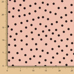 Crepe Bolinhas Pretas 7mm Rosa - Ribes y Casals