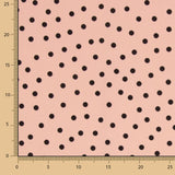 Crepe Bolinhas Pretas 7mm Rosa - Ribes y Casals