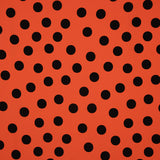 Crepe Bolinhas Pretas 33mm Coral - Ribes y Casals