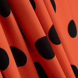 Crepe Bolinhas Pretas 33mm Coral - Ribes y Casals