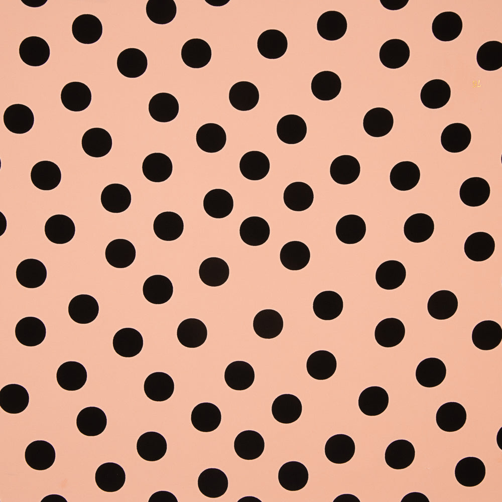 Crepe Bolinhas Pretas 33mm Rosa - Ribes y Casals