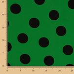 Crepe Bolinhas Pretas 33mm Verde Andaluzia - Ribes y Casals