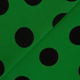 Crepe Bolinhas Pretas 33mm Verde Andaluzia - Ribes y Casals
