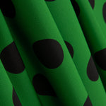 Crepe Bolinhas Pretas 33mm Verde Andaluzia - Ribes y Casals