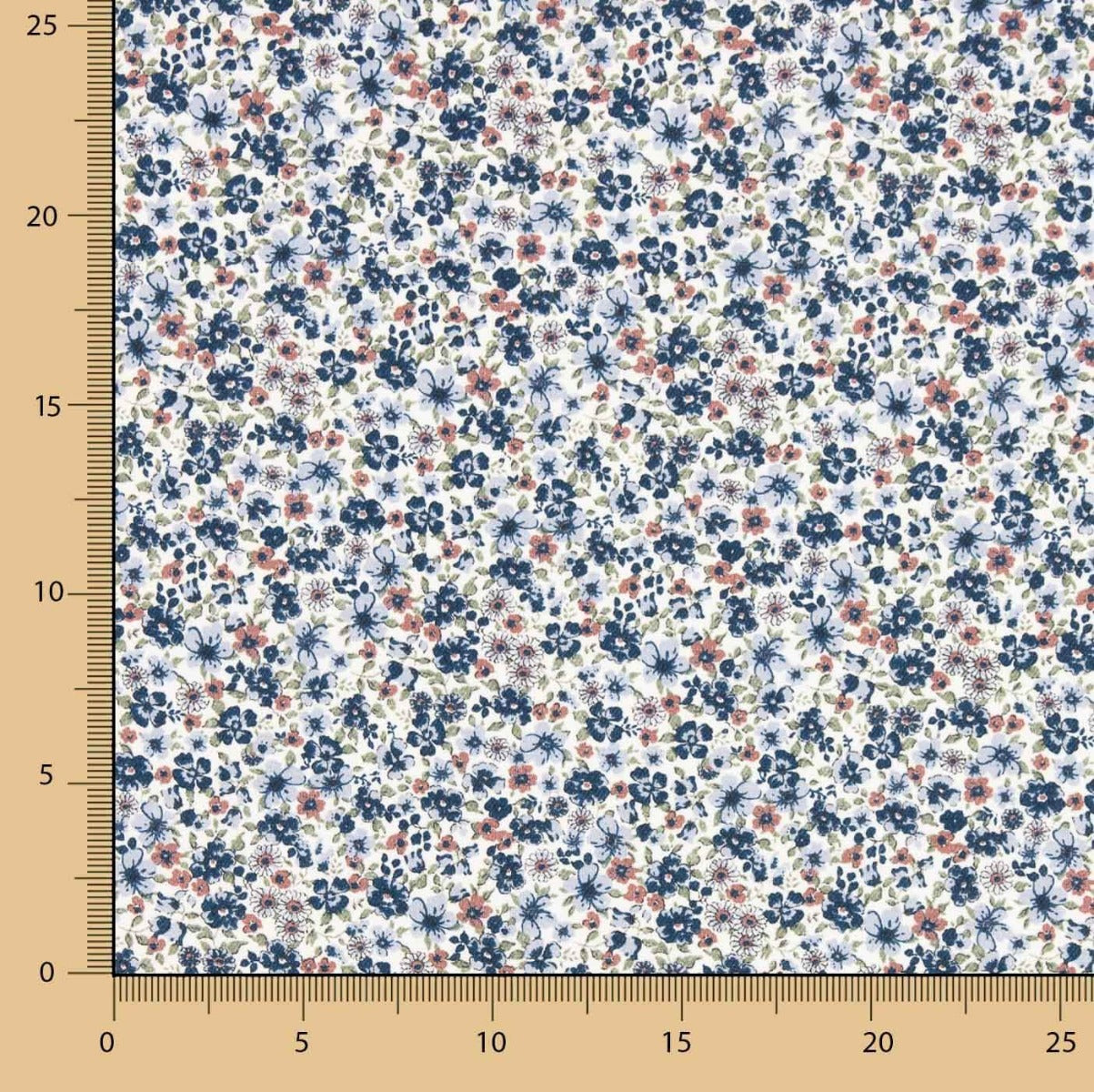 Viyela Algodão Florcinhas Denia Azuis - Ribes y Casals