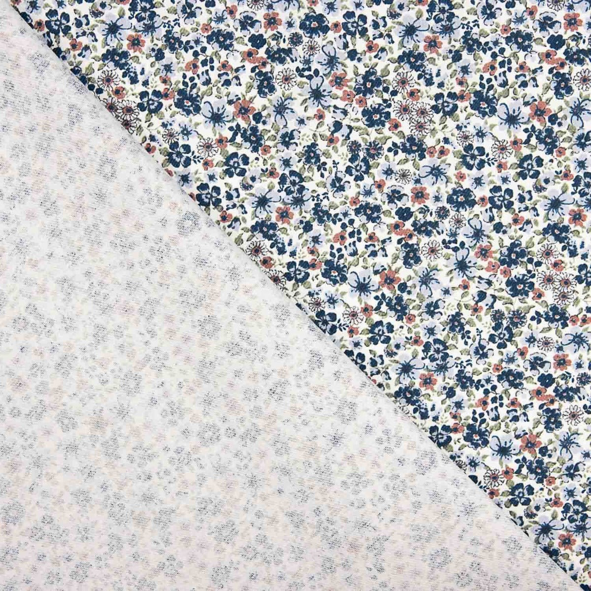 Viyela Algodão Florcinhas Denia Azuis - Ribes y Casals