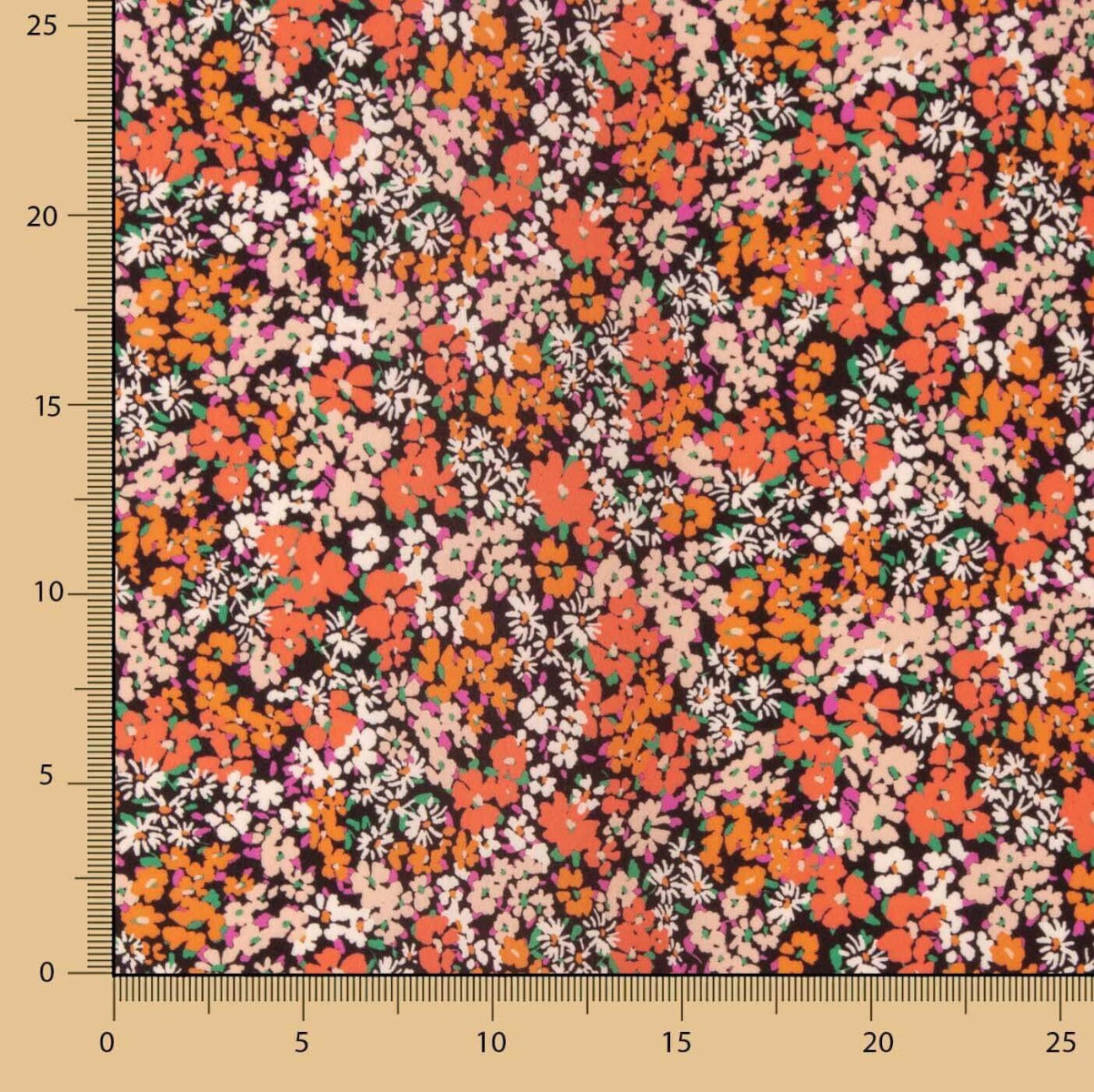 Crepe leve estampado Coral Garden - Ribes y Casals