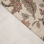 Loneta de Tecido Panamá Estampado Floral em Paisley Rosa Coral - Ribes y Casals