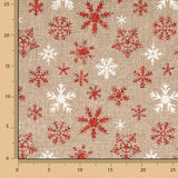 Tecido de Juta Decorativo com Estampado de Flocos de Neve - Ribes y Casals