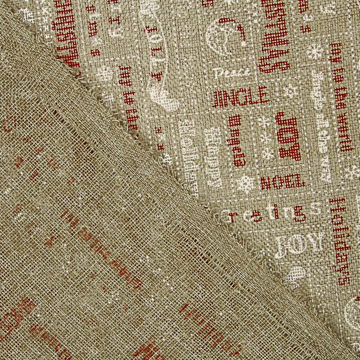 Tecido de Juta Decorativo estampado «Merry Christmas» - Ribes y Casals