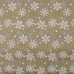 Tecido de Juta Decorativo estampado com estampa de neve dourada - Ribes y Casals