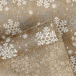 Tecido de Juta Decorativo estampado com estampa de neve dourada - Ribes y Casals