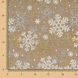 Tecido de Juta Decorativo estampado com estampa de neve dourada - Ribes y Casals