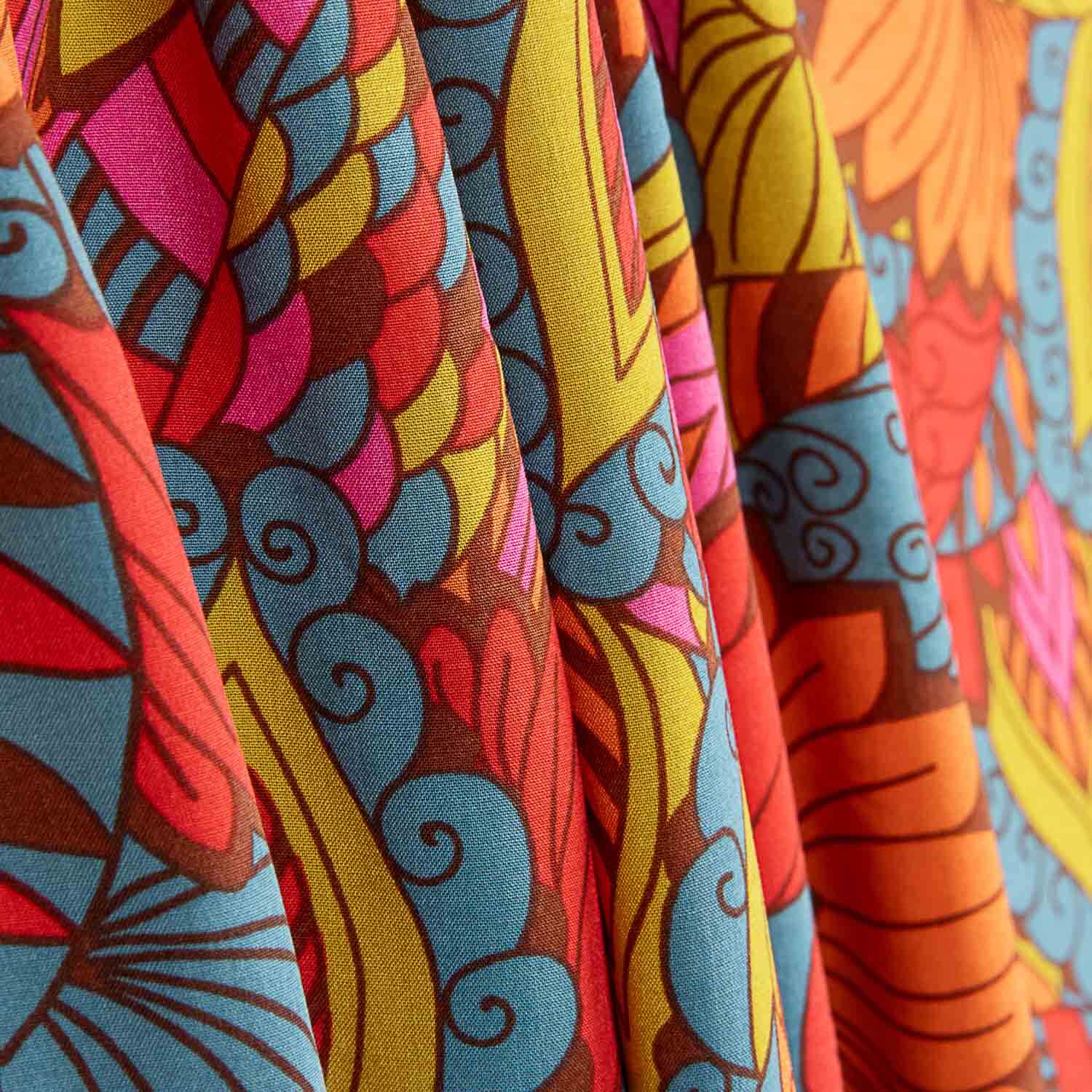 Viscose estampada étnica multicolorida - Ribes y Casals