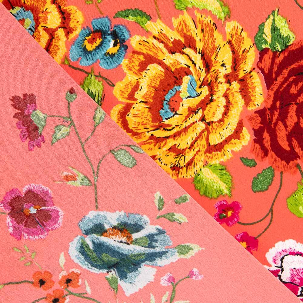 Xale Crepe Manila Coral - Ribes y Casals