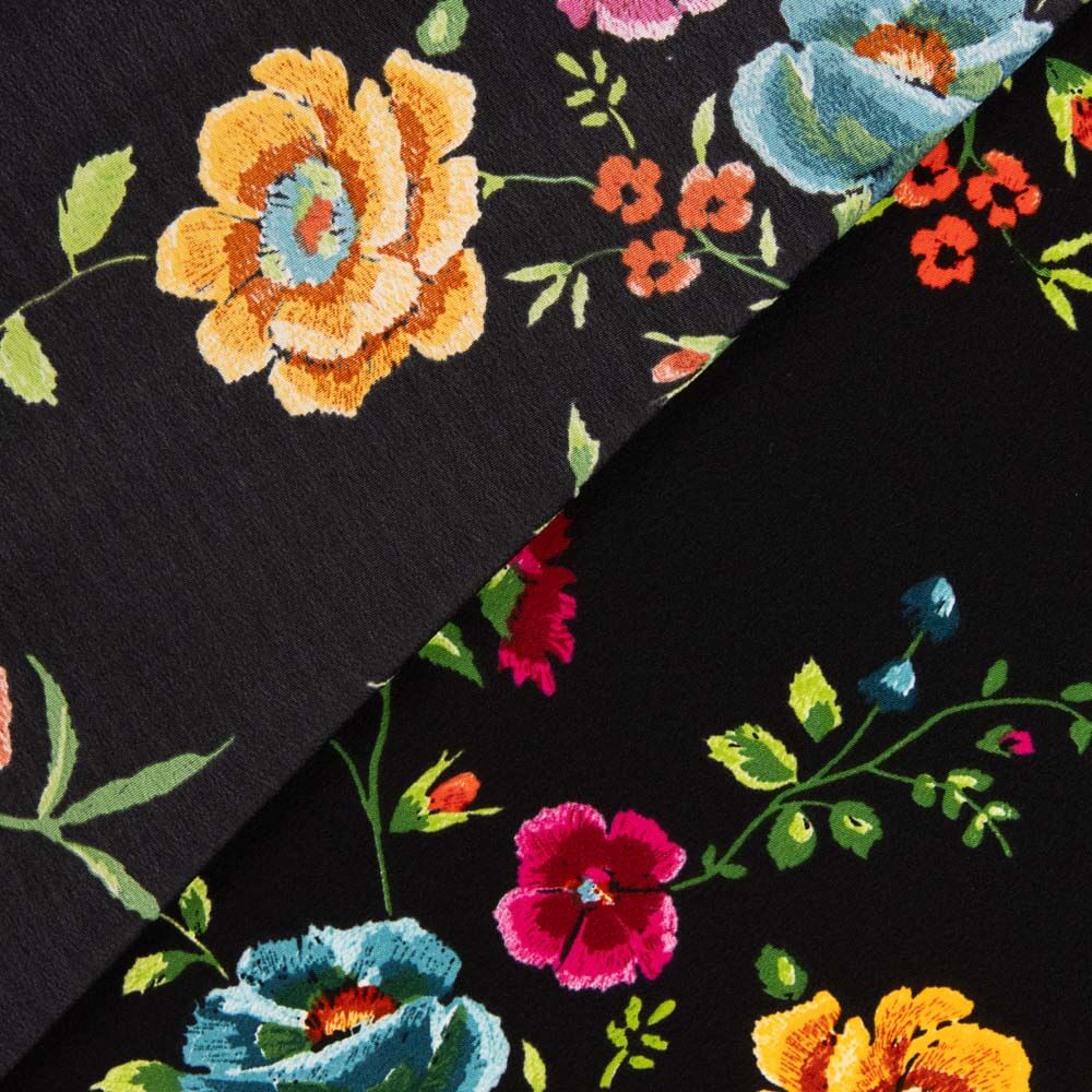 Xale Crepe Manila Preto - Ribes y Casals