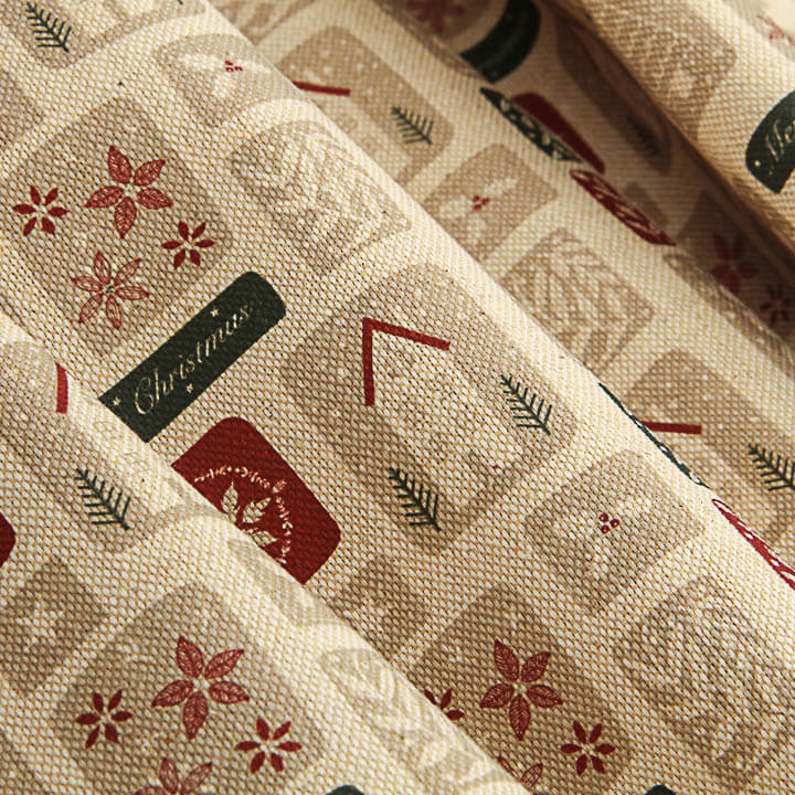 Popelina de Tecido de Algodão Natal Etiquetas Vintage - Ribes y Casals