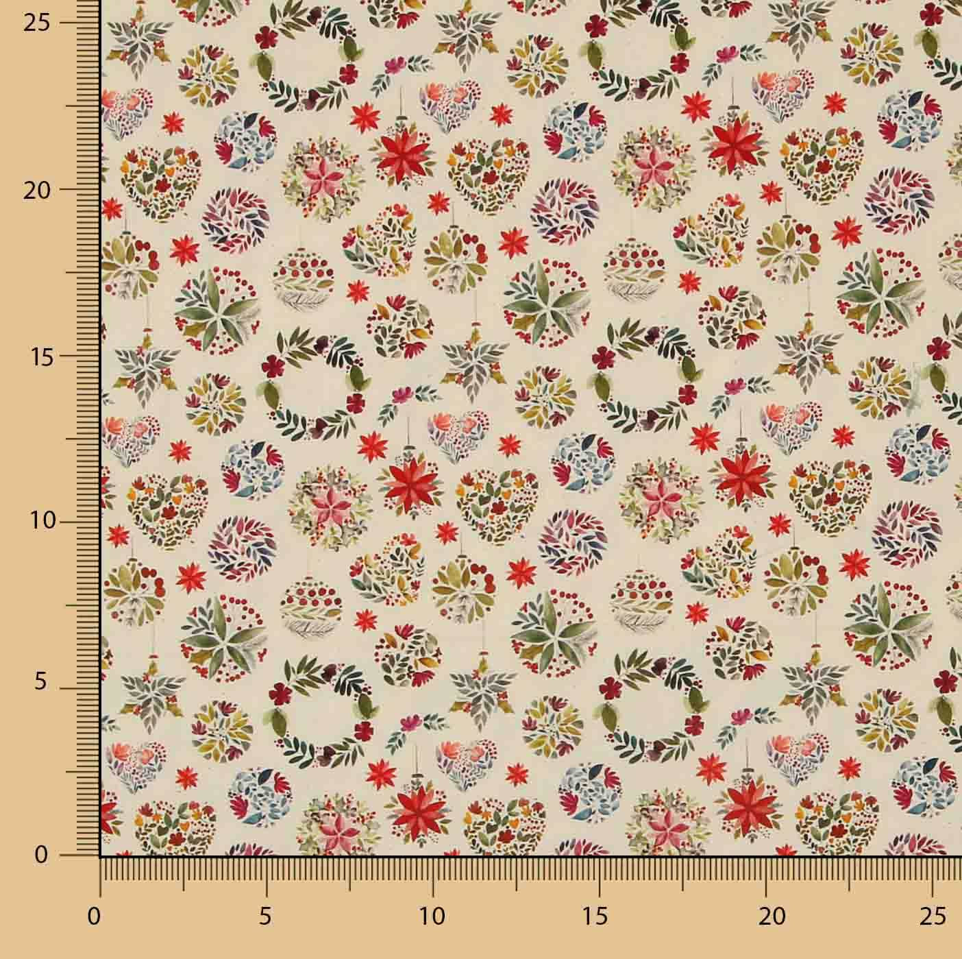 Popelina de Tecido de Algodão Natal Bolas Florais - Ribes y Casals
