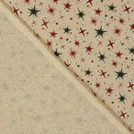 Popelina de Tecido de Algodão Natal Estrelas Verdes e Vermelhas - Ribes y Casals