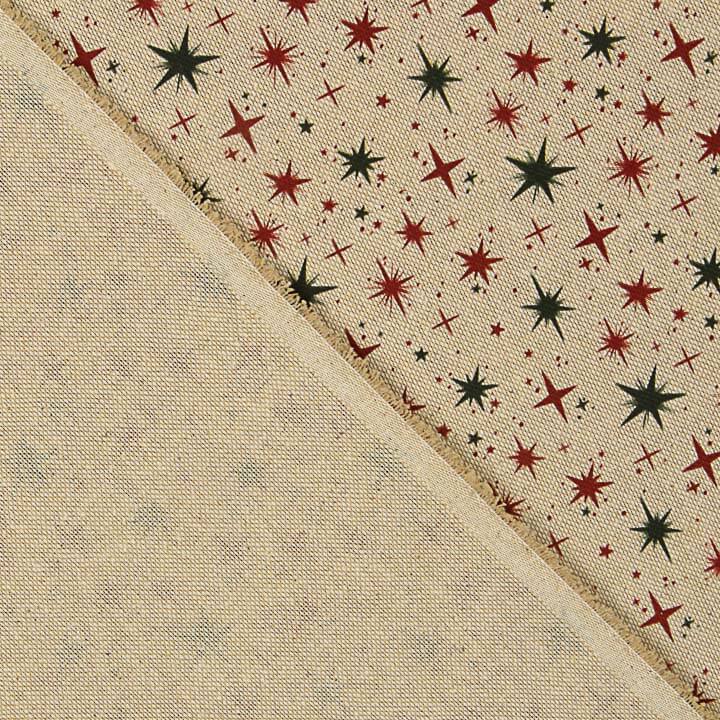 Popelina de Tecido de Algodão Natal Estrelas Verdes e Vermelhas - Ribes y Casals