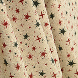 Popelina de Tecido de Algodão Natal Estrelas Verdes e Vermelhas - Ribes y Casals