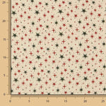 Popelina de Tecido de Algodão Natal Estrelas Verdes e Vermelhas - Ribes y Casals