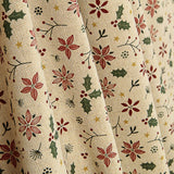 Popelina de Tecido de Algodão Natal Flores e Azevinho - Ribes y Casals