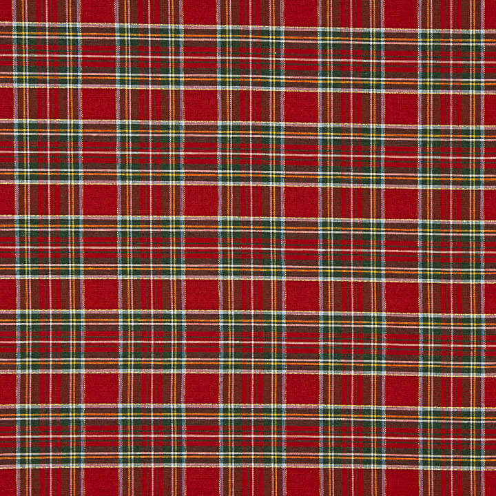 Loneta fina estampada com motivos natalícios, xadrez tartan e Lurex - Ribes y Casals
