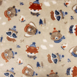 Coral fleece com estampado de animais da floresta - Ribes y Casals