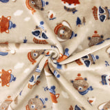 Coral fleece com estampado de animais da floresta - Ribes y Casals