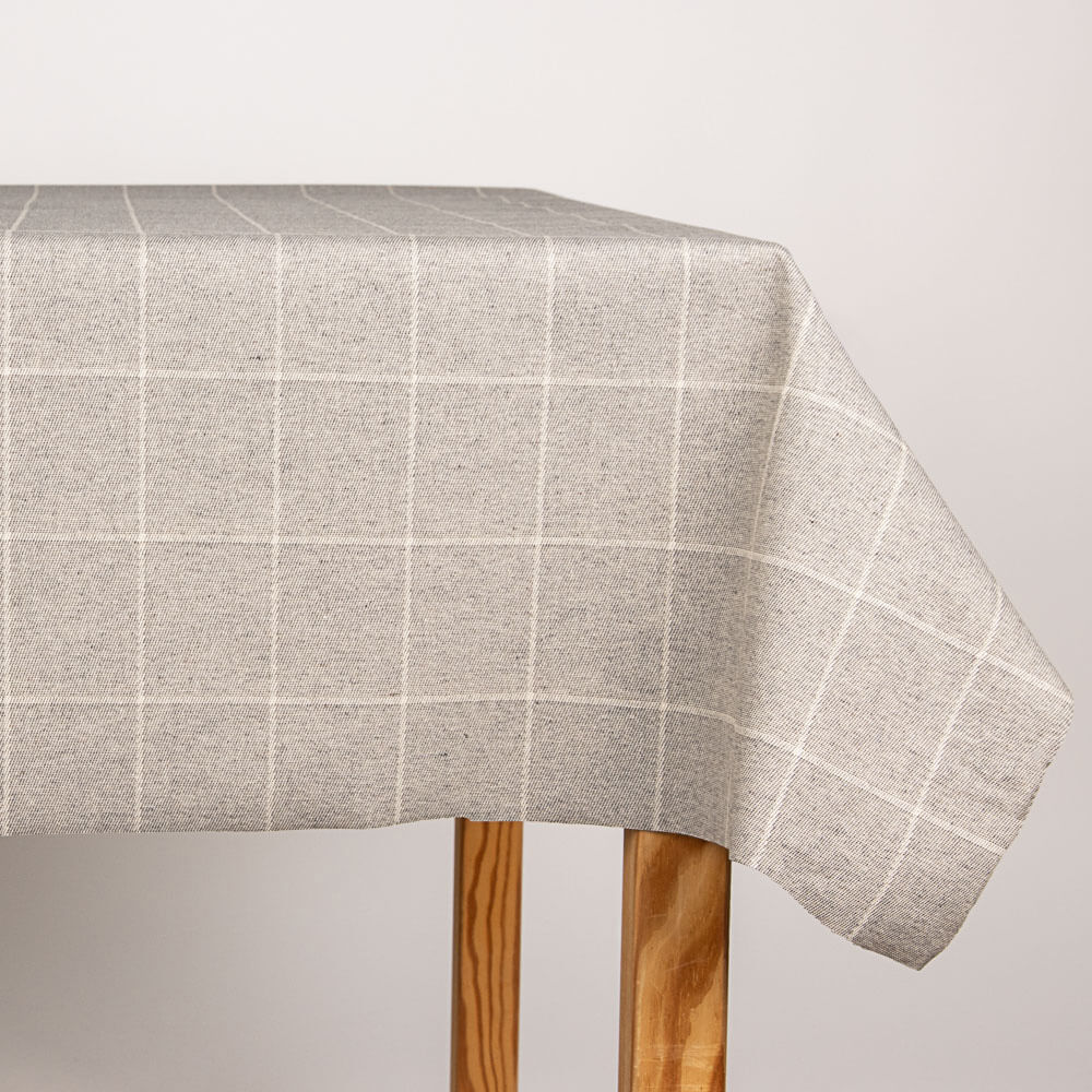 Toalha de Mesa Resinada Antimanchas Xadrez Lewis Cinza - Ribes y Casals