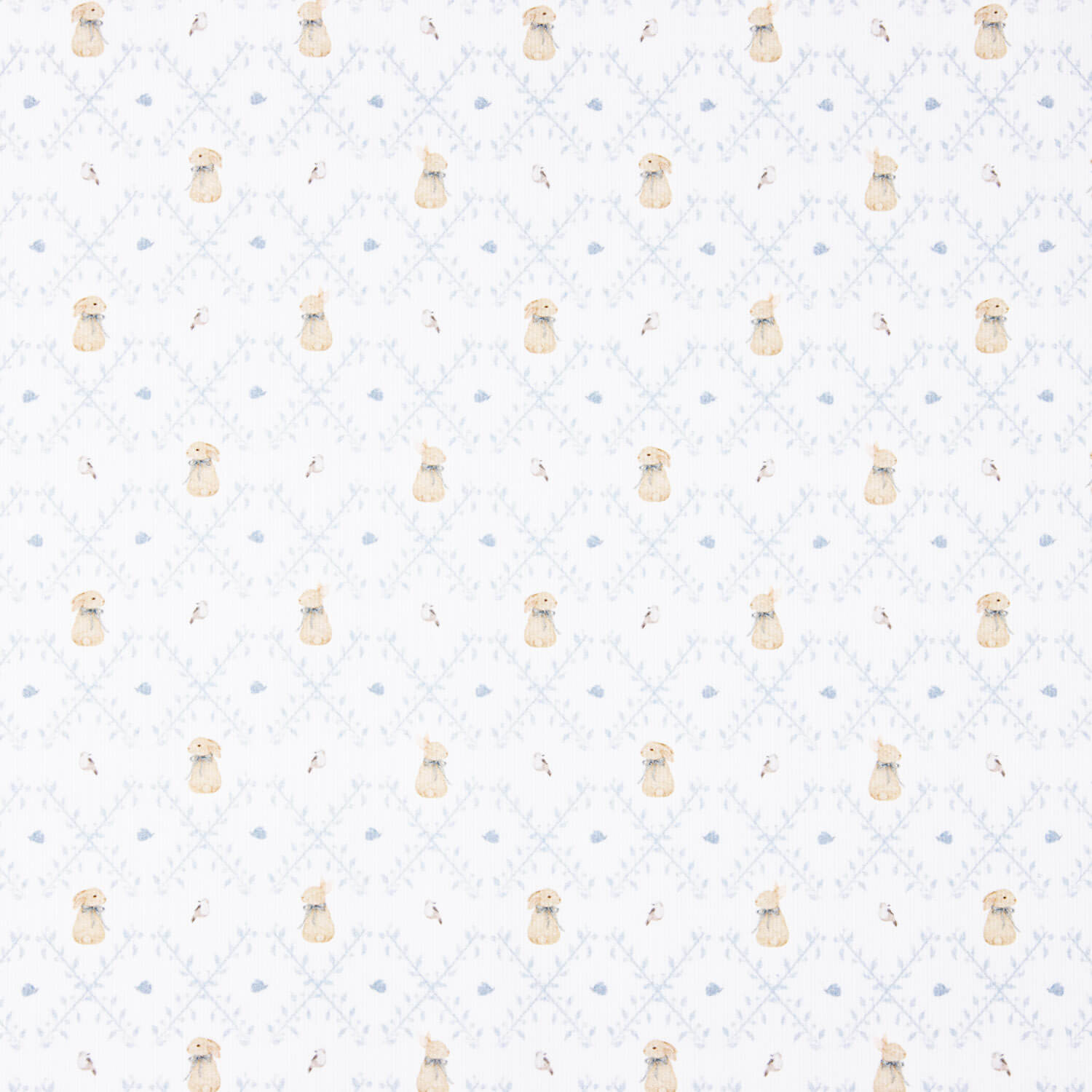 Piqué de algodão coelhinhos azuis - Ribes y Casals