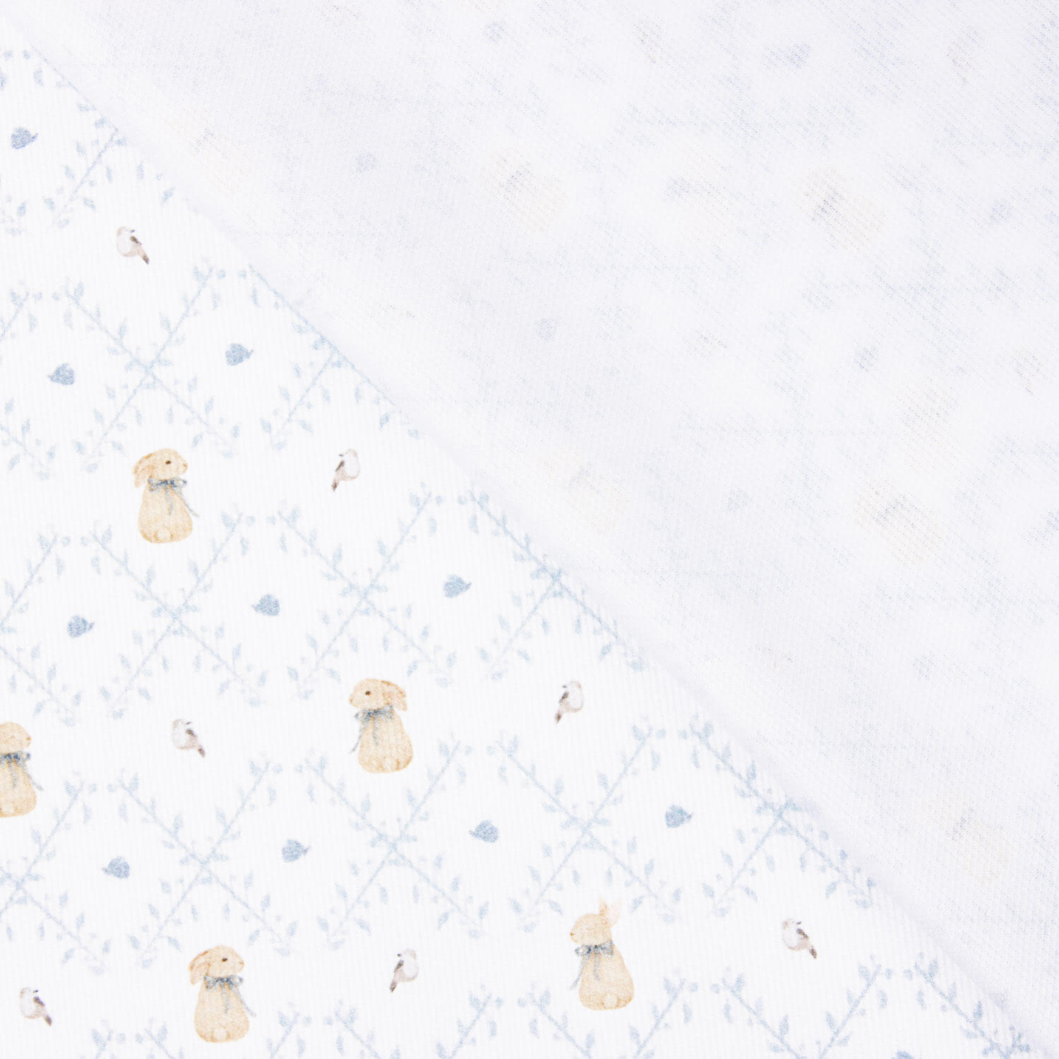 Piqué de algodão coelhinhos azuis - Ribes y Casals