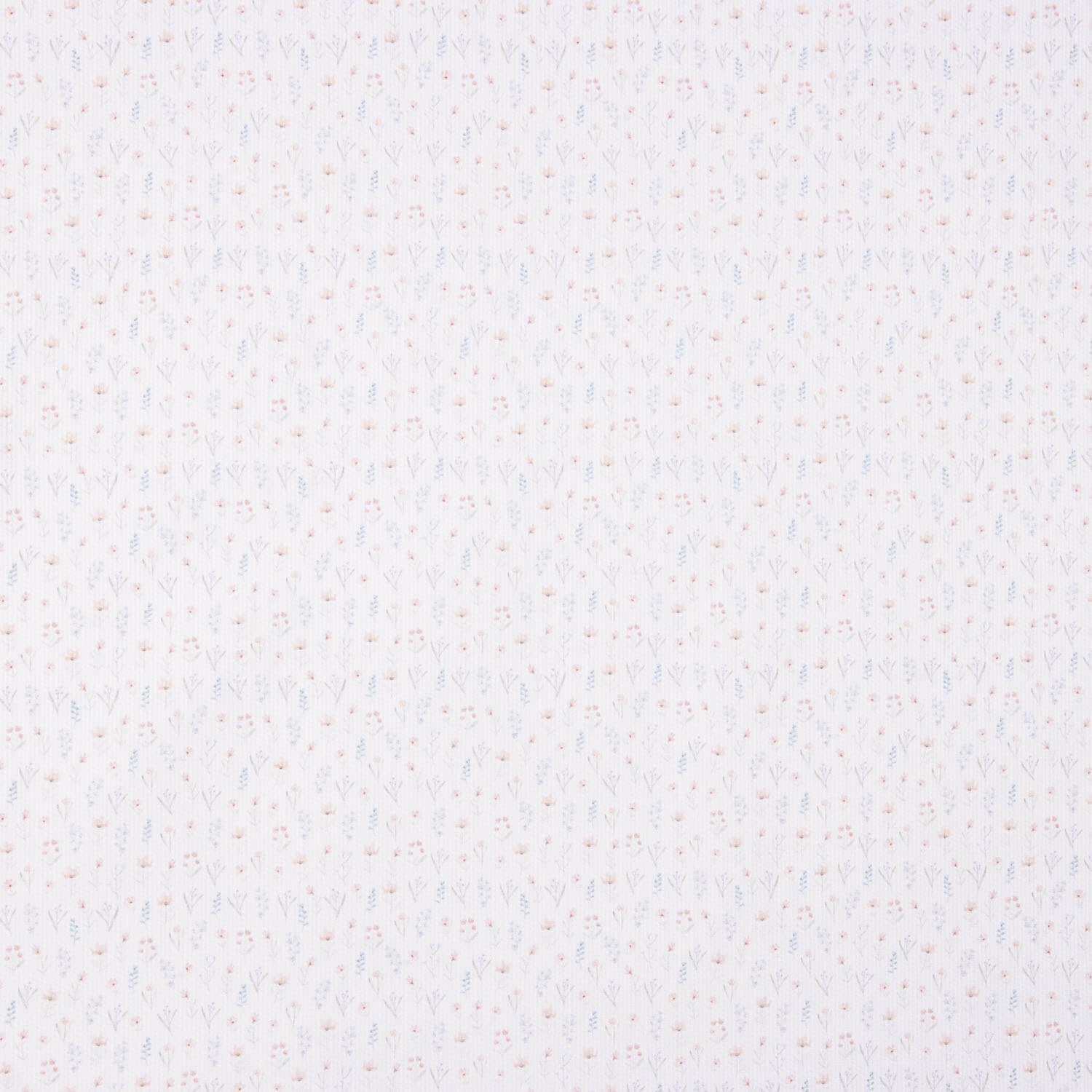 Piqué de algodão Mini Flor Azul e Rosa - Ribes y Casals