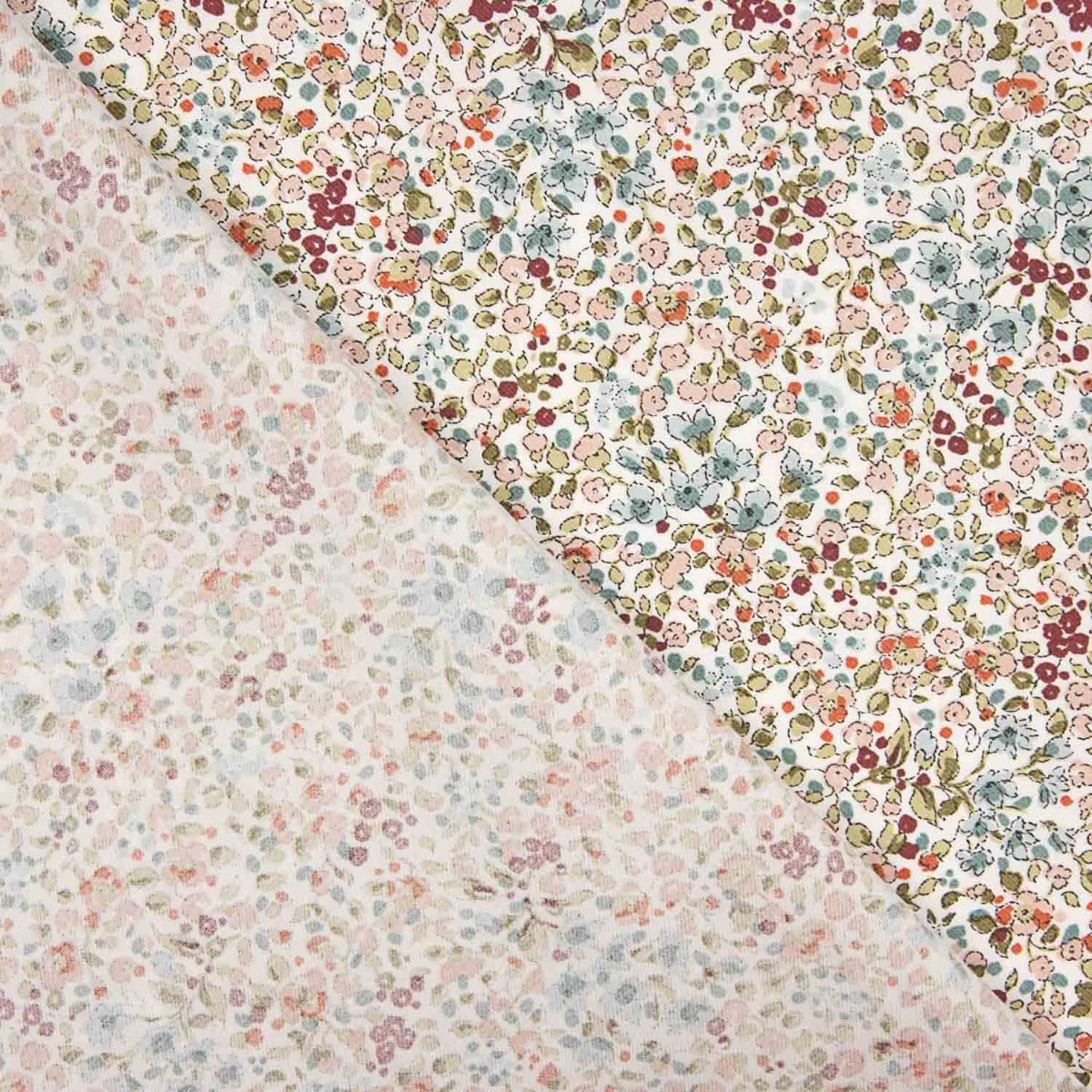 Viyela Algodão Florzinhas Uda Rosadas - Ribes y Casals