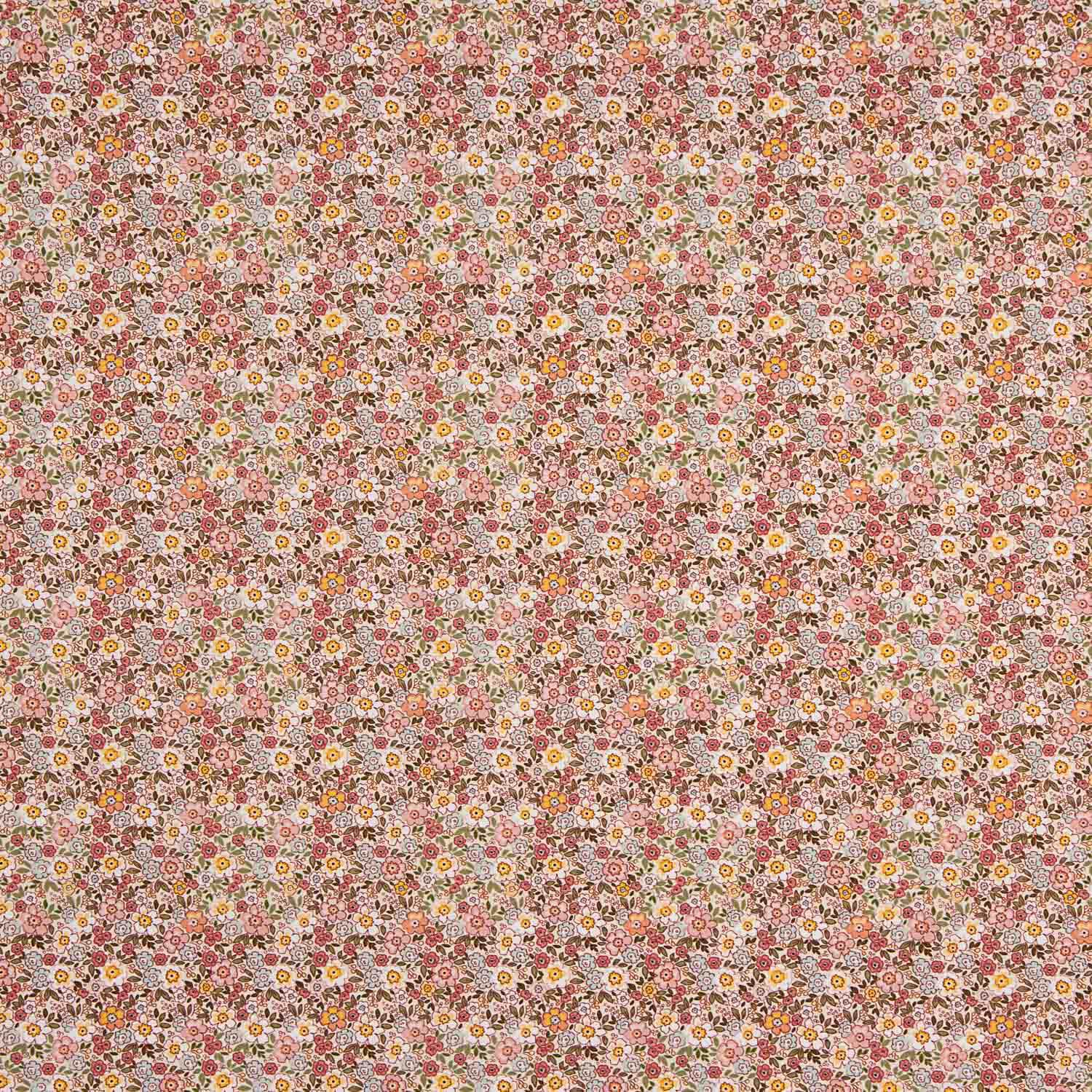 Popeline de algodão Mini Garden Coral - Ribes y Casals