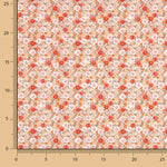 Popeline de algodão floral laranja - Ribes y Casals