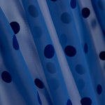 Chiffon Bolinhas Flocadas Azul - Ribes y Casals