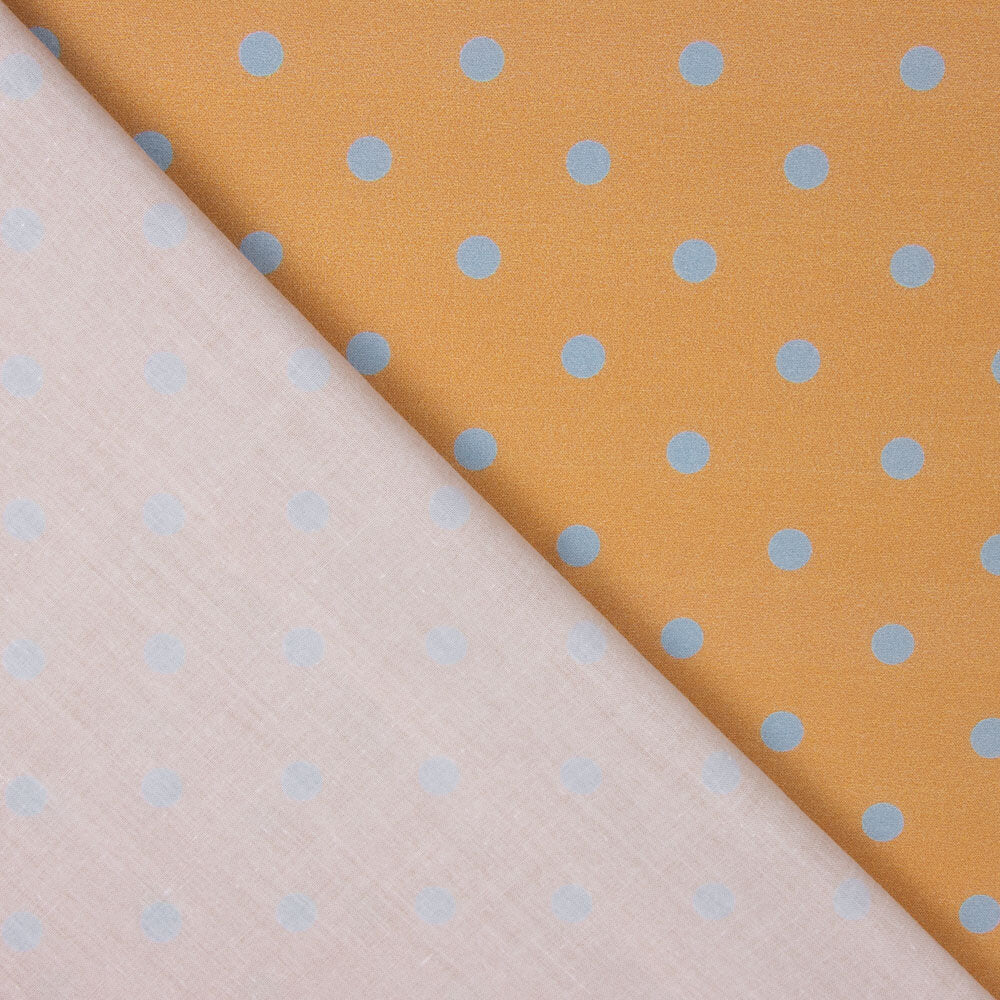 Popeline Estampada Flamenca Bolinhas 7mm Azul - Ribes y Casals