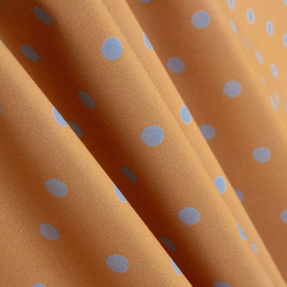 Popeline Estampada Flamenca Bolinhas 7mm Azul - Ribes y Casals